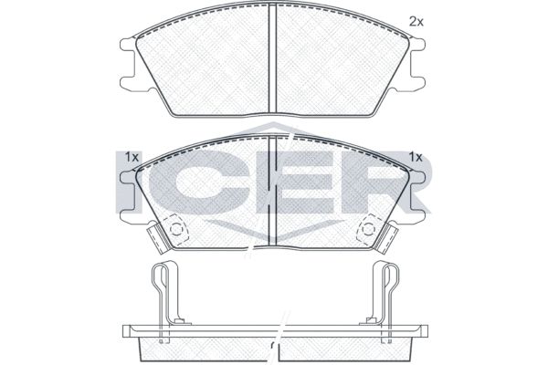 Stabdžių trinkelių rinkinys, diskinis stabdys ICER 180887