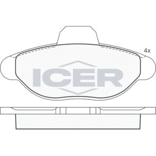 Stabdžių trinkelių rinkinys, diskinis stabdys ICER 180923