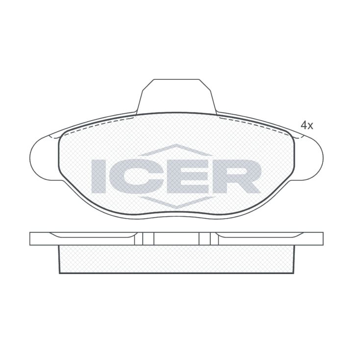 Stabdžių trinkelių rinkinys, diskinis stabdys ICER 180923