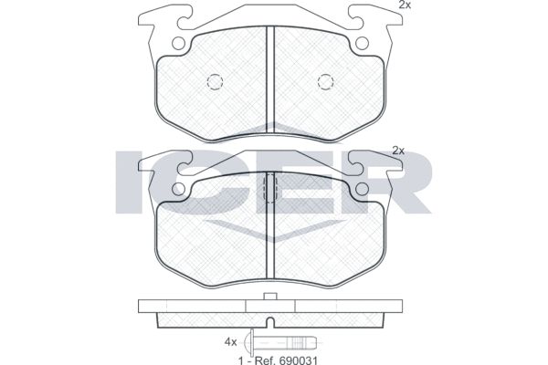 Stabdžių trinkelių rinkinys, diskinis stabdys ICER 180929