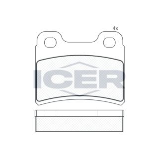 Stabdžių trinkelių rinkinys, diskinis stabdys ICER 180938