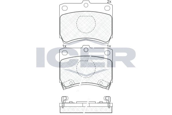 Stabdžių trinkelių rinkinys, diskinis stabdys ICER 180969
