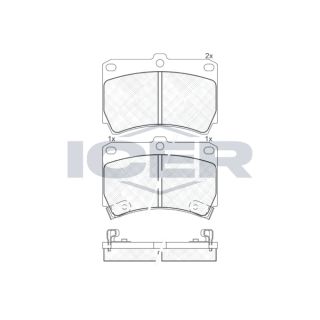 Stabdžių trinkelių rinkinys, diskinis stabdys ICER 180970