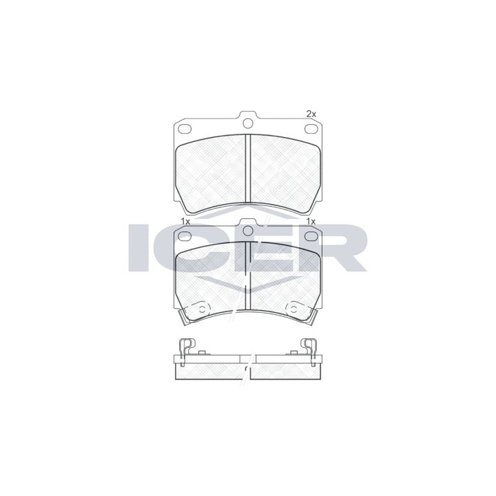 Stabdžių trinkelių rinkinys, diskinis stabdys ICER 180970