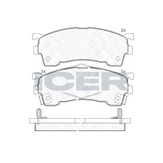 Stabdžių trinkelių rinkinys, diskinis stabdys ICER 180971-203
