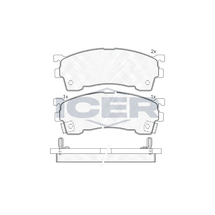 Stabdžių trinkelių rinkinys, diskinis stabdys ICER 180971-203
