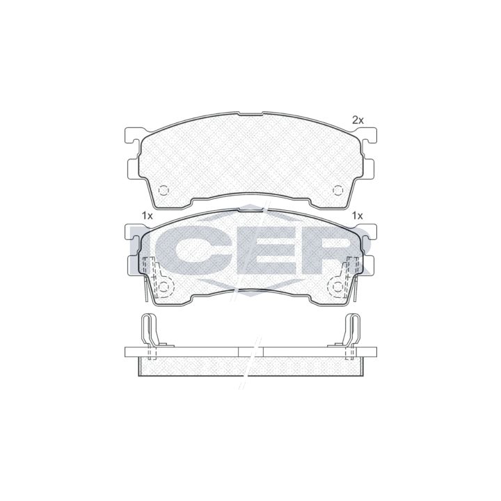 Stabdžių trinkelių rinkinys, diskinis stabdys ICER 180971-204