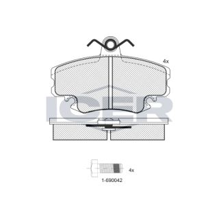 Stabdžių trinkelių rinkinys, diskinis stabdys ICER 180993-204