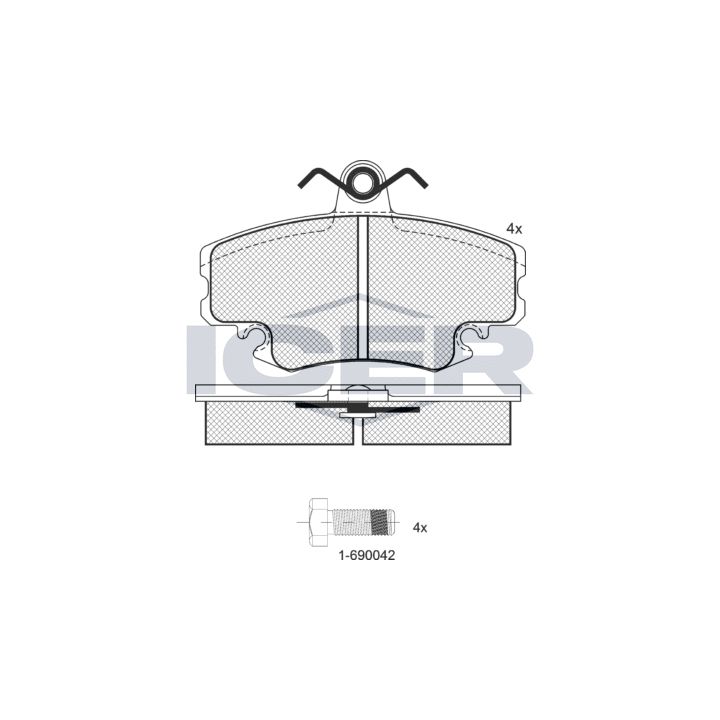 Stabdžių trinkelių rinkinys, diskinis stabdys ICER 180993-204