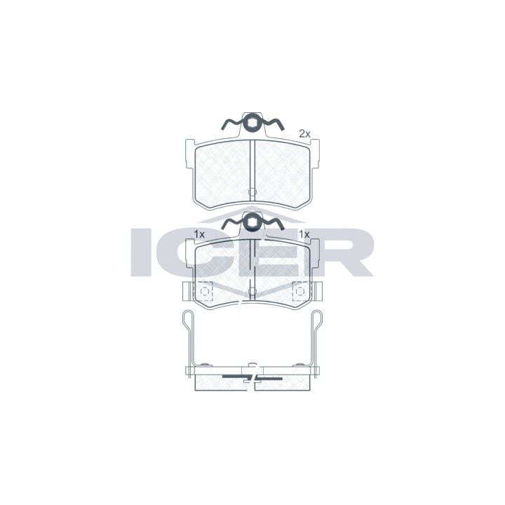 Stabdžių trinkelių rinkinys, diskinis stabdys ICER 180995