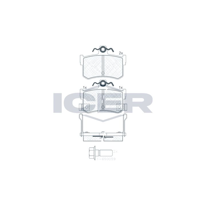 Stabdžių trinkelių rinkinys, diskinis stabdys ICER 180995-701