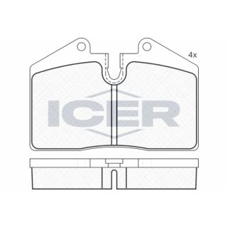 Stabdžių trinkelių rinkinys, diskinis stabdys ICER 181036