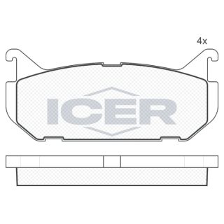 Stabdžių trinkelių rinkinys, diskinis stabdys ICER 181110