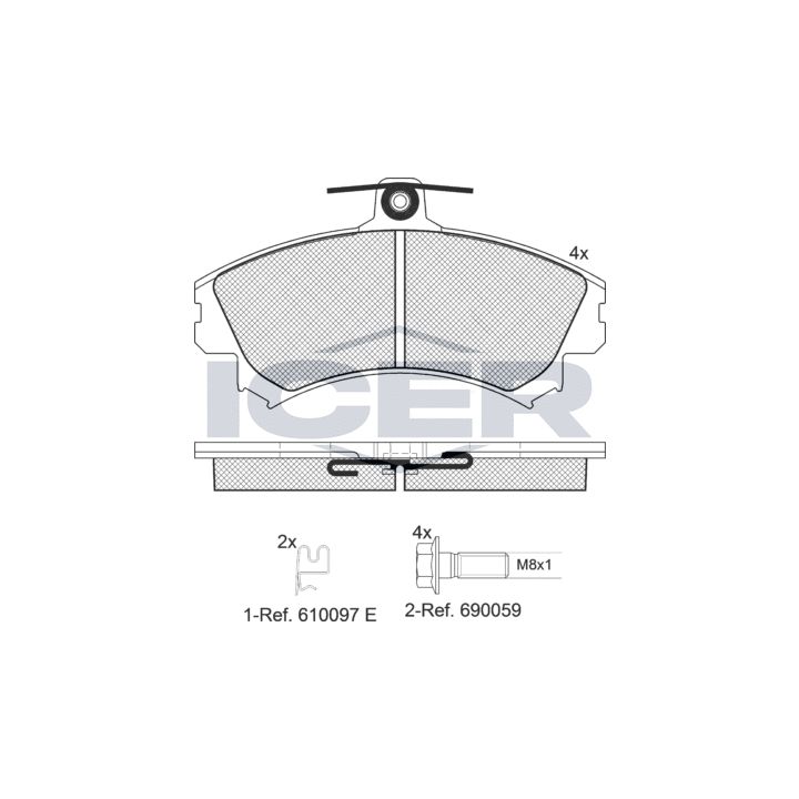 Stabdžių trinkelių rinkinys, diskinis stabdys ICER 181118-700