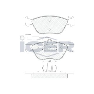 Stabdžių trinkelių rinkinys, diskinis stabdys ICER 181125