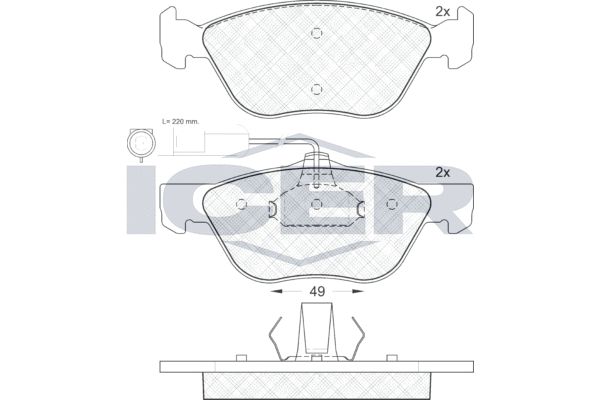 Stabdžių trinkelių rinkinys, diskinis stabdys ICER 181125