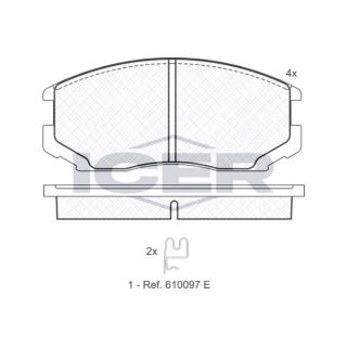 Stabdžių trinkelių rinkinys, diskinis stabdys ICER 181129