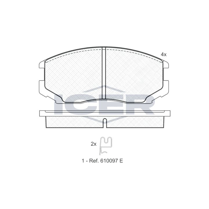 Stabdžių trinkelių rinkinys, diskinis stabdys ICER 181129