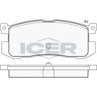 Stabdžių trinkelių rinkinys, diskinis stabdys ICER 181160
