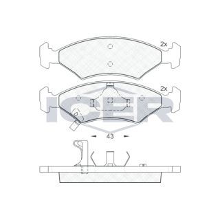 Stabdžių trinkelių rinkinys, diskinis stabdys ICER 181185