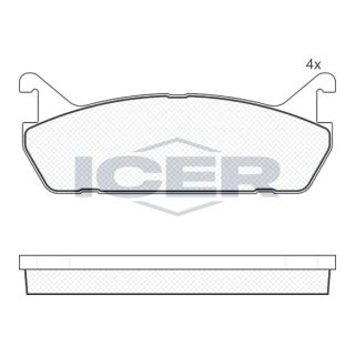 Stabdžių trinkelių rinkinys, diskinis stabdys ICER 181186