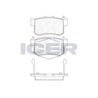 Stabdžių trinkelių rinkinys, diskinis stabdys ICER 181187