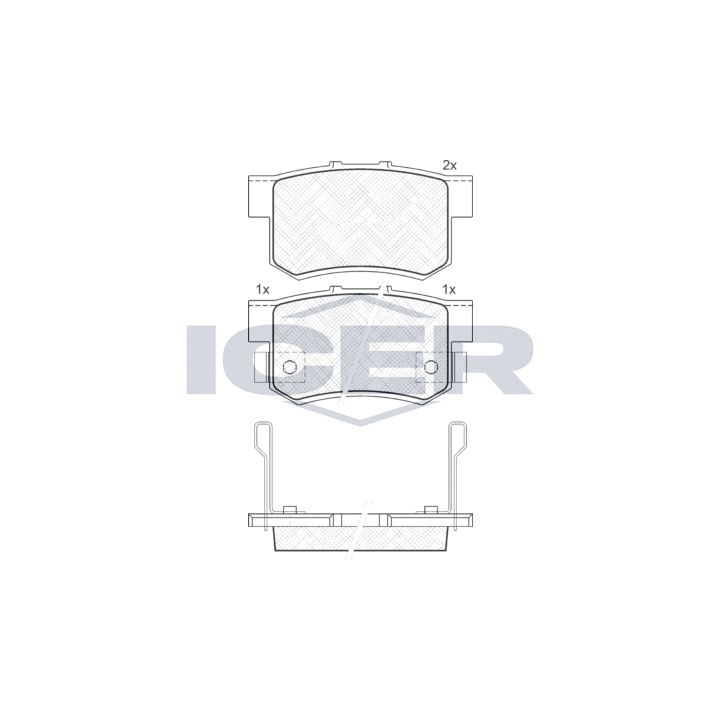 Stabdžių trinkelių rinkinys, diskinis stabdys ICER 181187