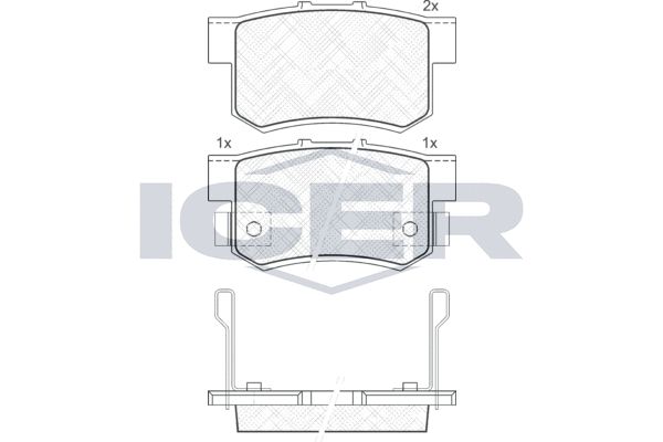 Stabdžių trinkelių rinkinys, diskinis stabdys ICER 181187