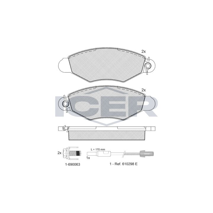 Stabdžių trinkelių rinkinys, diskinis stabdys ICER 181217-203