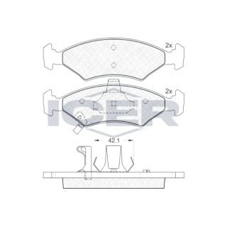 Stabdžių trinkelių rinkinys, diskinis stabdys ICER 181231