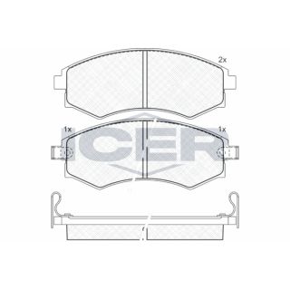 Stabdžių trinkelių rinkinys, diskinis stabdys ICER 181267