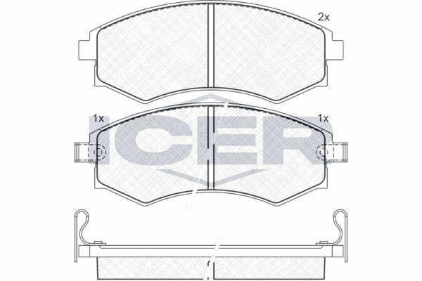 Stabdžių trinkelių rinkinys, diskinis stabdys ICER 181267