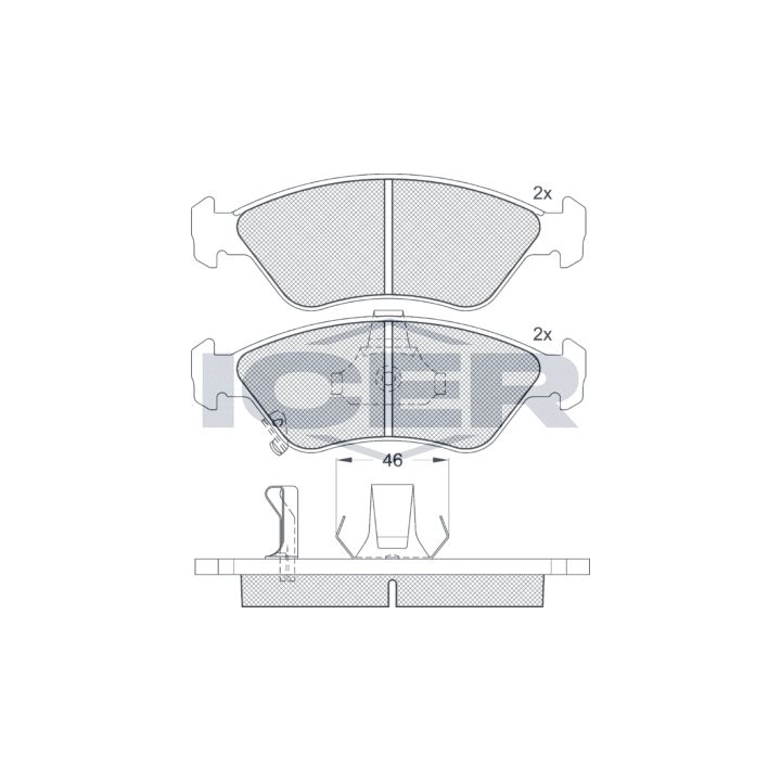 Stabdžių trinkelių rinkinys, diskinis stabdys ICER 181269