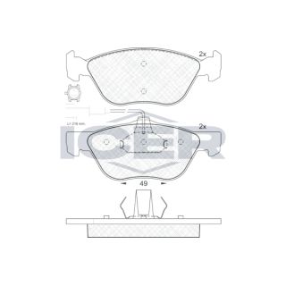 Stabdžių trinkelių rinkinys, diskinis stabdys ICER 181283