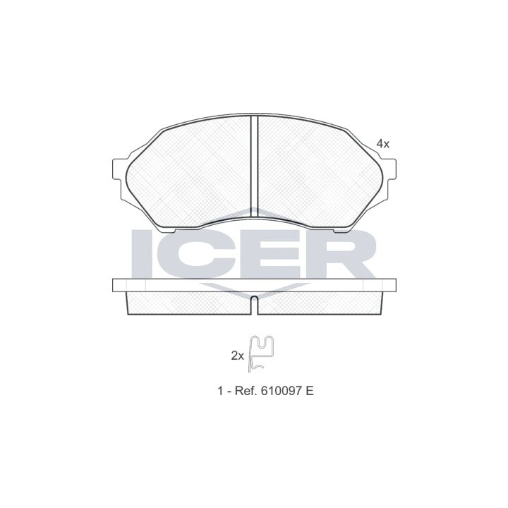 Stabdžių trinkelių rinkinys, diskinis stabdys ICER 181309