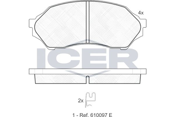 Stabdžių trinkelių rinkinys, diskinis stabdys ICER 181309