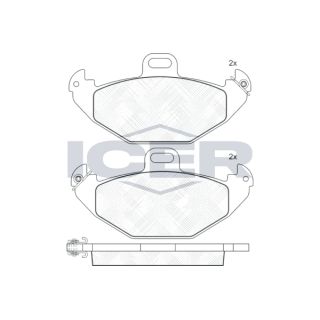 Stabdžių trinkelių rinkinys, diskinis stabdys ICER 181314