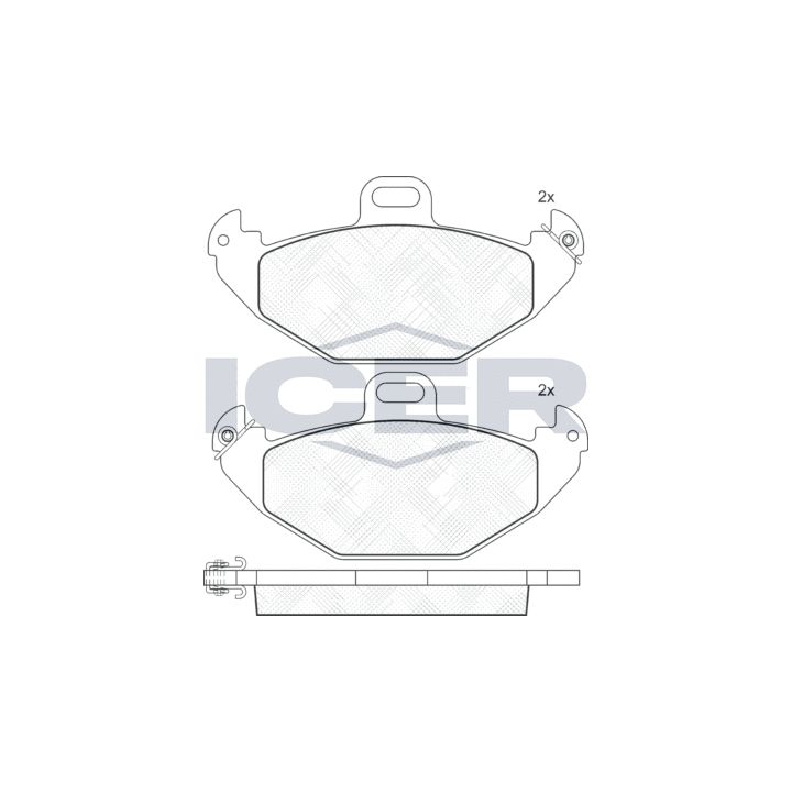 Stabdžių trinkelių rinkinys, diskinis stabdys ICER 181314