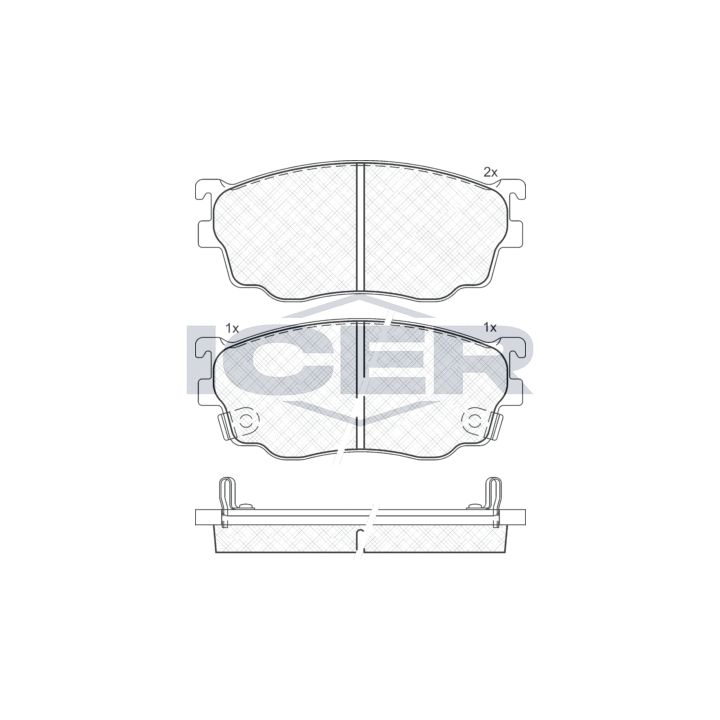 Stabdžių trinkelių rinkinys, diskinis stabdys ICER 181334