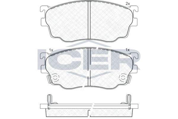 Stabdžių trinkelių rinkinys, diskinis stabdys ICER 181334