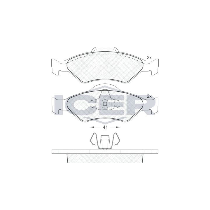 Stabdžių trinkelių rinkinys, diskinis stabdys ICER 181344