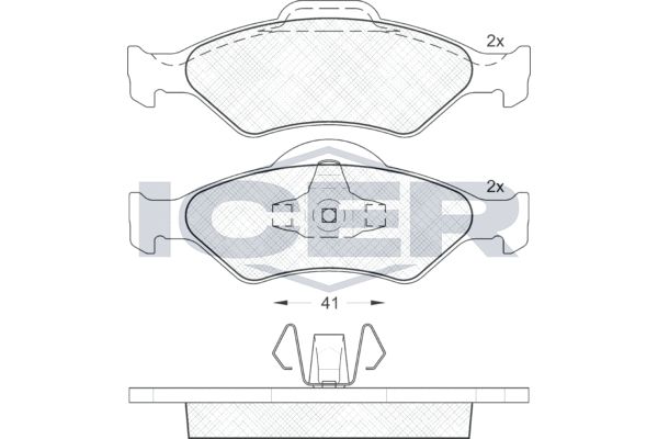 Stabdžių trinkelių rinkinys, diskinis stabdys ICER 181344