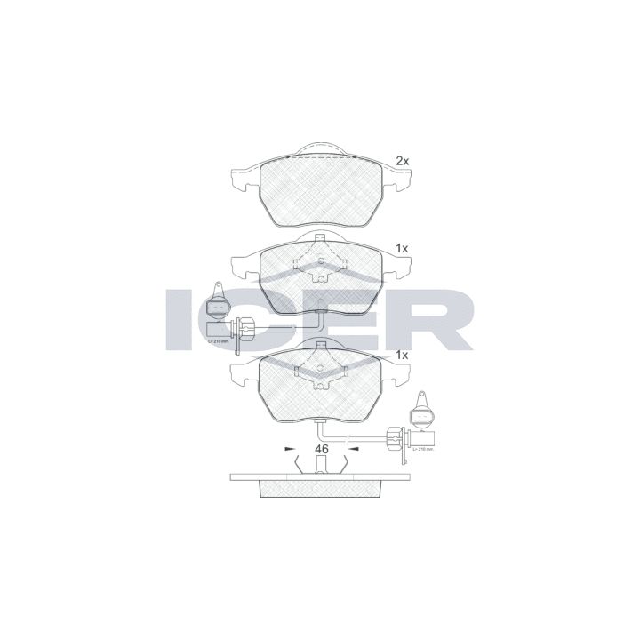 Stabdžių trinkelių rinkinys, diskinis stabdys ICER 181362