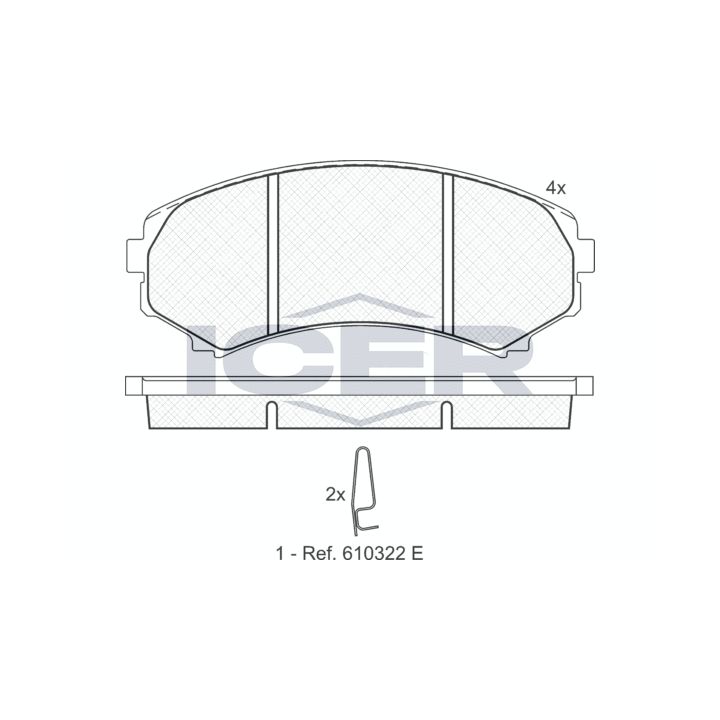 Stabdžių trinkelių rinkinys, diskinis stabdys ICER 181374