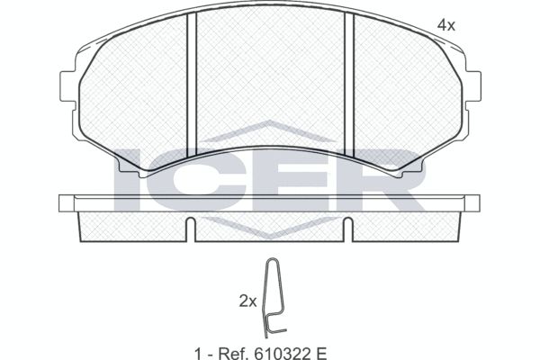 Stabdžių trinkelių rinkinys, diskinis stabdys ICER 181374