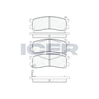Stabdžių trinkelių rinkinys, diskinis stabdys ICER 181382