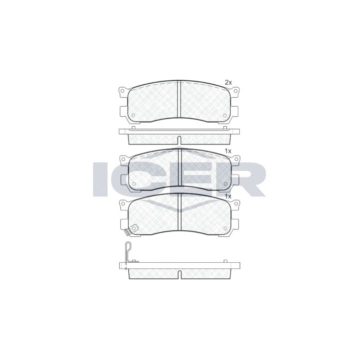 Stabdžių trinkelių rinkinys, diskinis stabdys ICER 181382