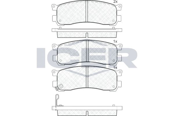 Stabdžių trinkelių rinkinys, diskinis stabdys ICER 181382