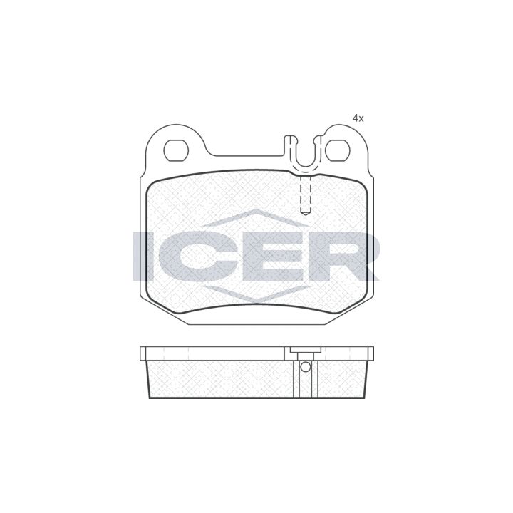 Stabdžių trinkelių rinkinys, diskinis stabdys ICER 181391