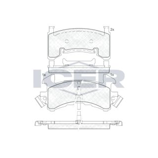 Stabdžių trinkelių rinkinys, diskinis stabdys ICER 181411